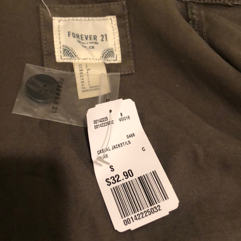 🚫SOLD🚫Forever 21 new casual jacket in olive - Picture 5 of 5